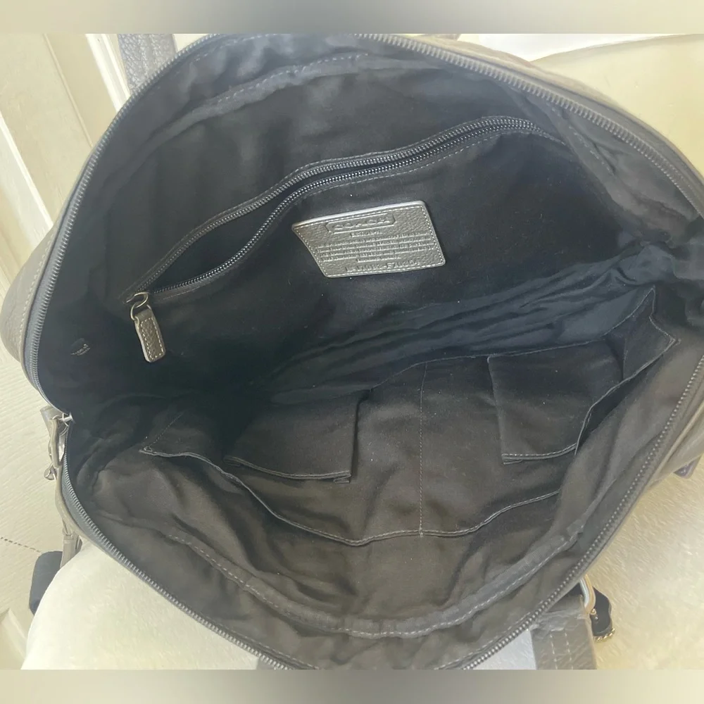Coach Gray Leather Briefcase Bag